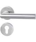 STROXX Drückergarnitur Gehrungsform –  8 mm Vierkant, Edelstahl matt, für Innentüren