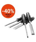 STROXX Stechbeitel-Set – 5-teilig, Chrom-Vanadium, mit Stahlschlagkappe & ergonomischem Griff