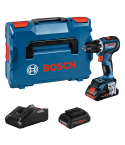 Bosch Akku-Bohrschrauber GSR 18V-90 C – Profi-Bohrmaschine mit 2 Akkus, Ladegerät und L-BOXX