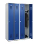 STROXX Garderobenschrank mit Sockel 4 Abteile 1850X1200X500MM RAL 7035/5010