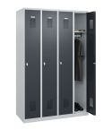 STROXX Garderobenschrank mit Sockel 4 Abteile 1850X1200X500MM RAL 7035/7016