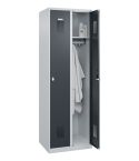 STROXX Garderobenschrank mit Sockel 2 Abteile 1850X600X500MM RAL 7035/7016