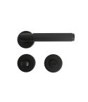 STROXX Drückergarnitur Kautschu, Edelstahl, schwarz, WC 700-202