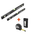 STROXX WASSERWAAGEN-SET IM BUNDLE MIT ARBEITSLAMPE