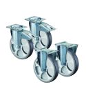 BS Rollen Set 2x Lenk- & Bockrollen Gummi Grau 125mm L420.B44.126, L410.B44.126