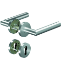 Ogro Drückergarnitur CORE+ 8906, 8mm Vierkant TS.38-63mm Rundrosette PZ ED