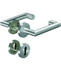 Ogro Drücker- Halbgarnitur CORE+ 8907, 8mm Vierkant TS.38-63mm Rundrosette PZ ED