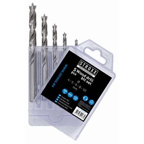 STROXX HSS-Holzspiralbohrer-Set im Multipack 5-tlg 4 ,5 ,6, 8, 10MM 500-976