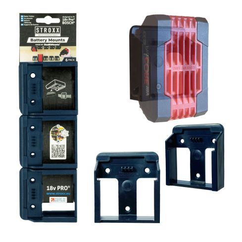 STROXX Stealthmounts Batterie Halterung, 6er Pack für Bosch, blau