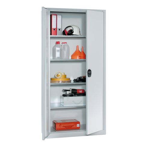 STROXX Flügeltürenschrank mit 4 Böden 1950X935X400 MM RAL 7035/7035
