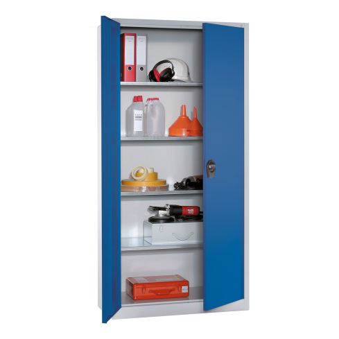 STROXX Flügeltürenschrank mit 4 Böden 1950X935X400 MM RAL 7035/5010