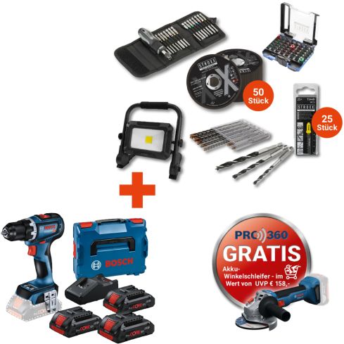 Bosch 18V Basisset GSR 18V-90 C mit umfangreichem STROXX Zubehör