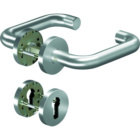 OGRO Drückergarnitur Core 8100, 8mm Vierkant TS. 38-63mm Rundrosette PZ ED