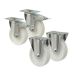 BS Rollen Set 2x Lenk- & Bockrollen Kunststoff weiß 125 MM L420.B10.125, L410.B10.125