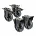 BS Rollen Set 2x Lenk- & Bockrollen Gummi schwarz 125mm L820.B44.126.06, L810.B44.126.06
