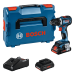 Bosch Akku-Bohrschrauber GSR 18V-90 C – Profi-Bohrmaschine mit 2 Akkus, Ladegerät und L-BOXX