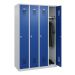 STROXX Garderobenschrank mit Sockel 4 Abteile 1850X1200X500MM RAL 7035/5010