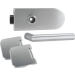 STROXX Glastürschloss-Set Porto, Edelstahl-Optik