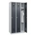 STROXX Garderobenschrank mit Sockel 3 Abteile 1850X900X500MM RAL 7035/7016