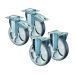 BS Rollen Set 2x Lenk- & Bockrollen Gummi grau 100mm L420.B44.101, L410.B44.101