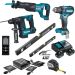 Makita Akku-Montage-Set 18V – Bohrschrauber, Bohrhammer, Reciprosäge + STROXX Zubehör